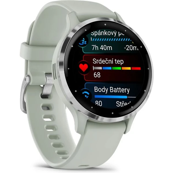 Garmin Venu 3S Silver/Sage Gray Silicone Band - Obrázek 3