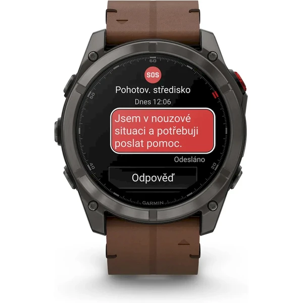 Garmin fenix 8 Pro (51 mm) Carbon grey DLC Titanium s Brown koženým řemínkem - Obrázek 3