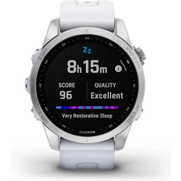 Garmin fenix 7S Glass Silver/White Silicone Band - Obrázek 10