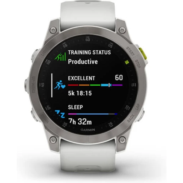 Garmin epix (Gen 2) Sapphire, Titan/White silikonový řemínek - Obrázek 3