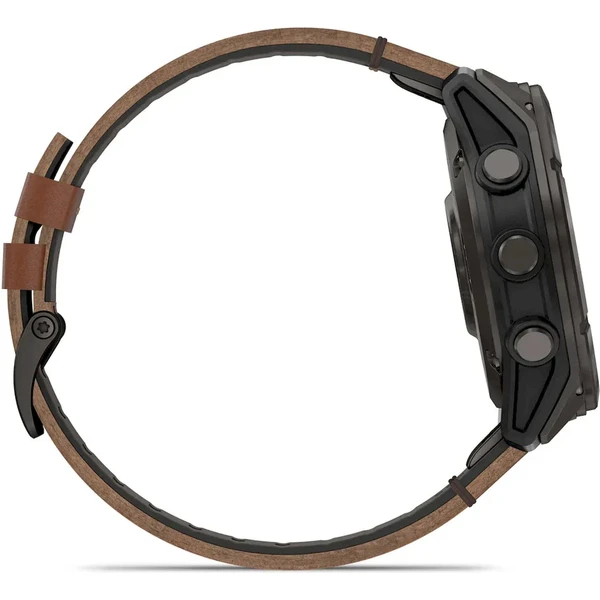 Garmin fenix 8 Pro (51 mm) Carbon grey DLC Titanium s Brown koženým řemínkem - Obrázek 5
