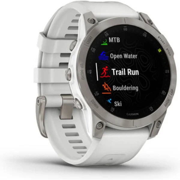 Garmin epix (Gen 2) Sapphire, Titan/White silikonový řemínek - Obrázek 4
