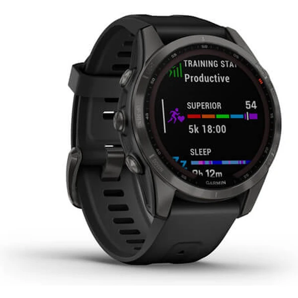 Garmin fenix 7S Sapphire Solar Titan Carbon Gray/Black Silicone Band - Obrázek 3