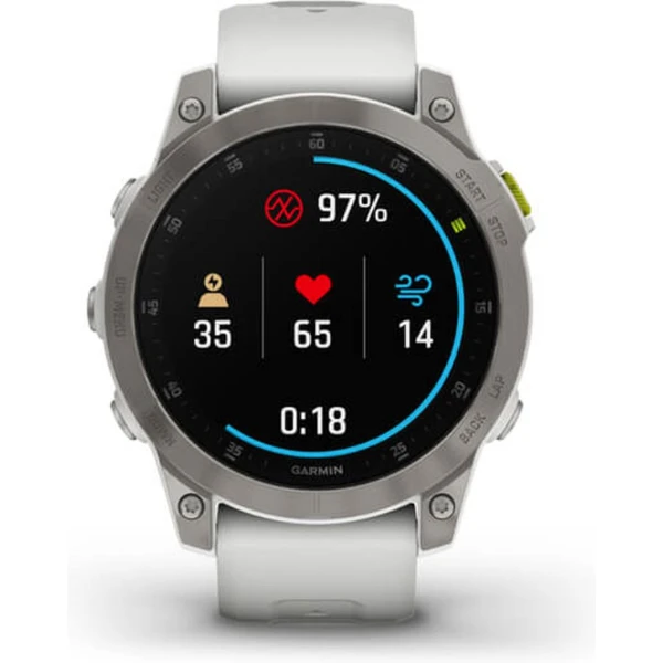 Garmin epix (Gen 2) Sapphire, Titan/White silikonový řemínek - Obrázek 5