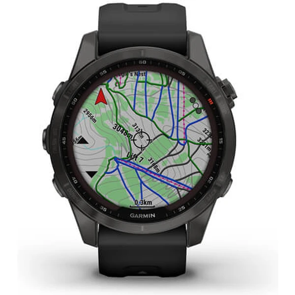 Garmin fenix 7S Sapphire Solar Titan Carbon Gray/Black Silicone Band - Obrázek 4