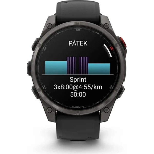 Garmin fenix 8 Pro AMOLED Sapphire 47 mm Titanium se silikonovým řemínkem Graphite/Black - Obrázek 5