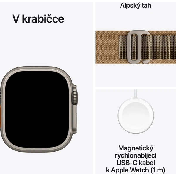 Apple Watch Ultra 4 49mm Přírodní titan s pouštním Alpským tahem S - Obrázek 7