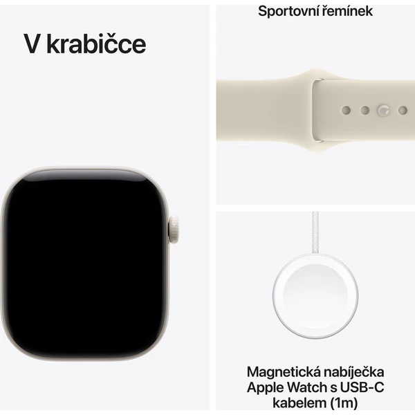 Apple Watch Series 12 Cellular (46mm) Perlově bílá keramika s pískovým sportovním řemínkem S/M - Obrázek 7