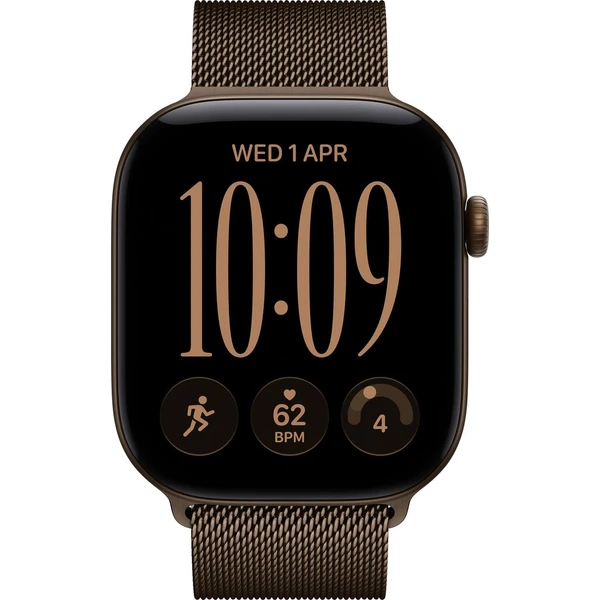 Apple Watch Series 12 Cellular (46mm) Tmavě bronzový hliník s tmavě bronzovým milánským tahem S/M - Obrázek 2