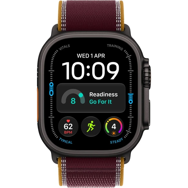 Apple Watch Ultra 4 49mm Černý titan s burgundsky červeným Trailovým tahem M/L - Obrázek 2