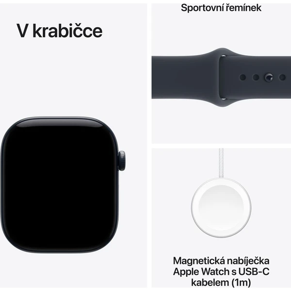 Apple Watch Series 12 Cellular (42mm) Nočně modrá keramika s modrým sportovním řemínkem M/L - Obrázek 7
