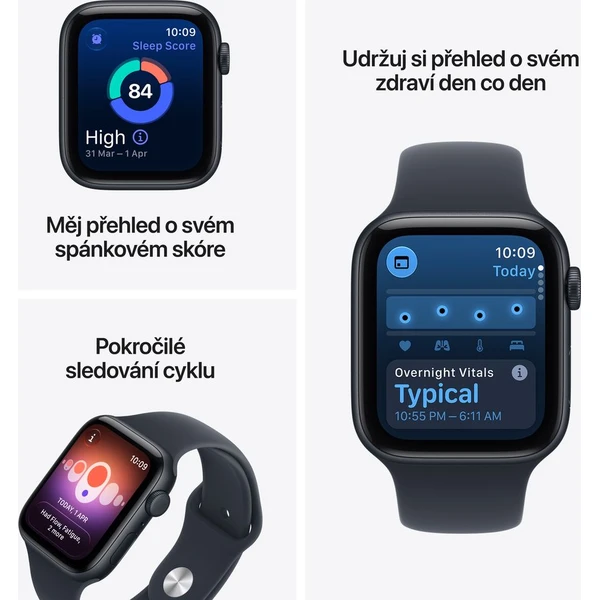 Apple Watch SE 3 (2026) Cellular 44mm Hvězdně bílý hliník s pískovým sportovním řemínkem M/L - Obrázek 3