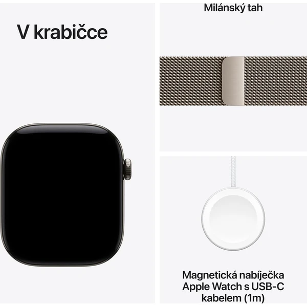 Apple Watch Series 12 Cellular (42mm) Přírodní titan s přírodním milánským tahem - Obrázek 7