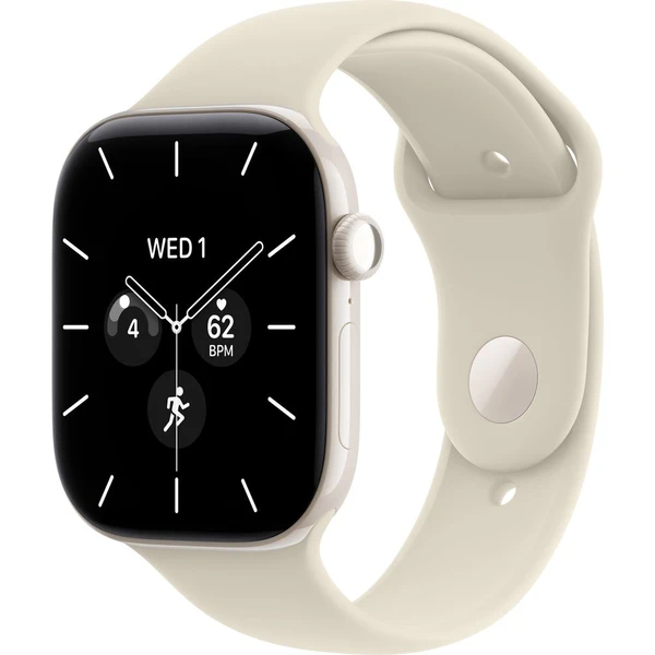 Apple Watch Series 12 Cellular (42mm) Perlově bílá keramika s pískovým sportovním řemínkem S/M