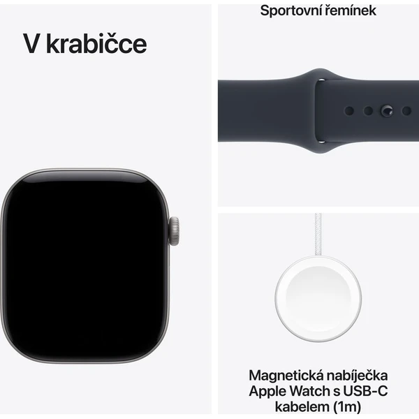 Apple Watch Series 12 Cellular (46mm) Vesmírně šedý hliník s modrým sportovním řemínkem M/L - Obrázek 7
