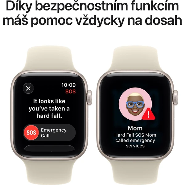 Apple Watch SE 3 (2026) Cellular 44mm Hvězdně bílý hliník s pískovým sportovním řemínkem M/L - Obrázek 6