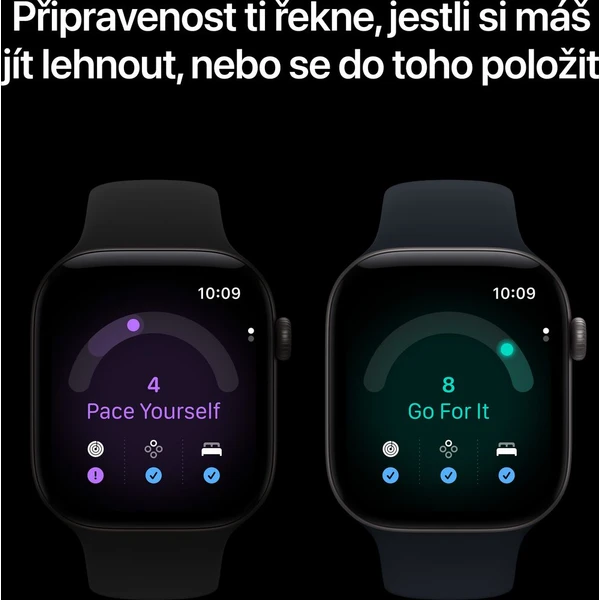 Apple Watch Series 12 Cellular (42mm) Tmavě bronzový hliník s olivovým sportovním řemínkem S/M - Obrázek 4
