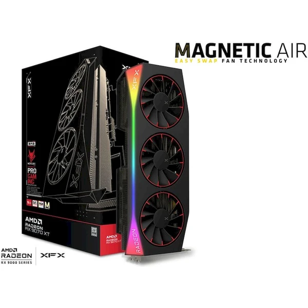 XFX Mercury AMD Radeon RX 9070 XT OC Magnetic Air Edition RGB 16GB GDDR6 - Obrázek 2