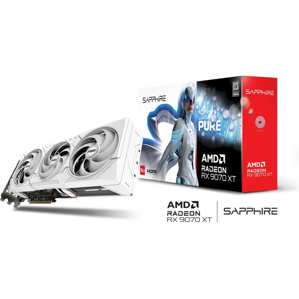 Sapphire PURE AMD Radeon RX 9070 XT OC White 16GB GDDR6 - Obrázek 7