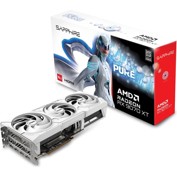 Sapphire PURE AMD Radeon RX 9070 XT OC White 16GB GDDR6 - Obrázek 8