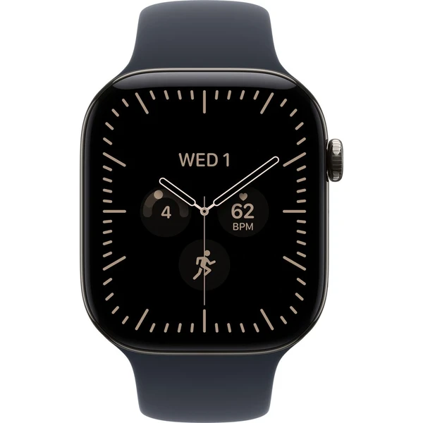 Apple Watch Series 12 Cellular (46mm) Přírodní titan s námořnicky modrým sportovním řemínkem S/M - Obrázek 2