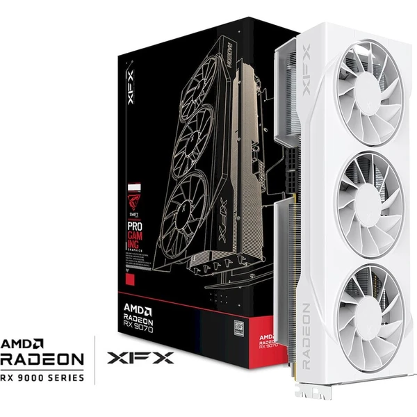 XFX Swift AMD Radeon RX 9070GRE White Triple Fan Gaming Edition - Obrázek 7