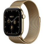 Apple Watch Series 12 Cellular (42mm) Zářivě zlatý titan se zářivě zlatým milánským tahem