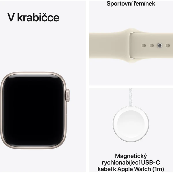 Apple Watch SE 3 (2026) Cellular 44mm Hvězdně bílý hliník s pískovým sportovním řemínkem M/L - Obrázek 7