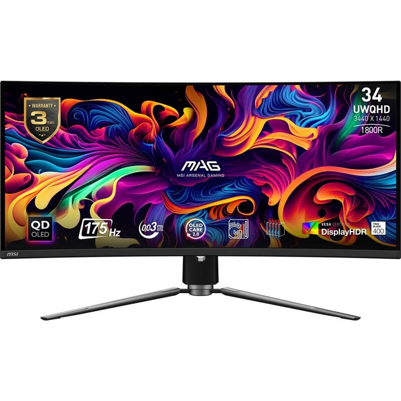 Herní monitor MSI MAG 341CQP QD-OLED (MAG 341CQP QD-OLED) černý