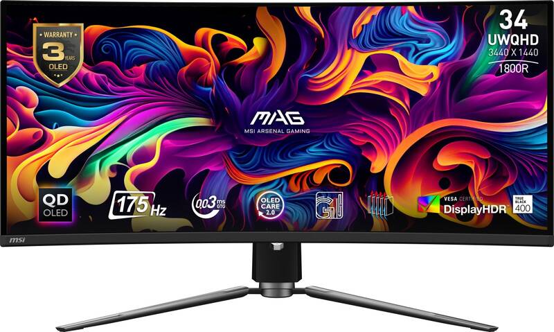 Herní monitor MSI MAG 341CQP QD-OLED (MAG 341CQP QD-OLED) černý - Obrázek 4