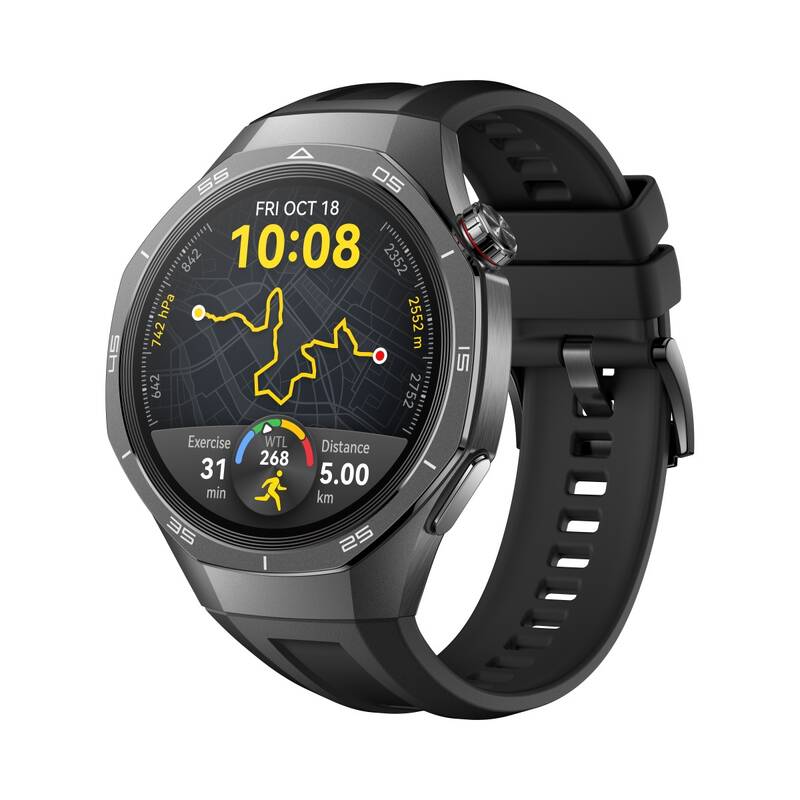 Chytré hodinky Huawei Watch GT 5 Pro 46 mm NFC - Black + Black Fluoroelastomer Strap (55020DKD) - Obrázek 2