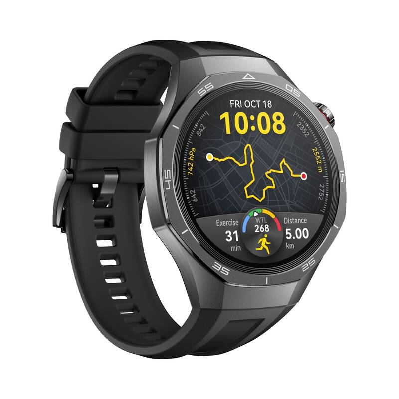 Chytré hodinky Huawei Watch GT 5 Pro 46 mm NFC - Black + Black Fluoroelastomer Strap (55020DKD) - Obrázek 4
