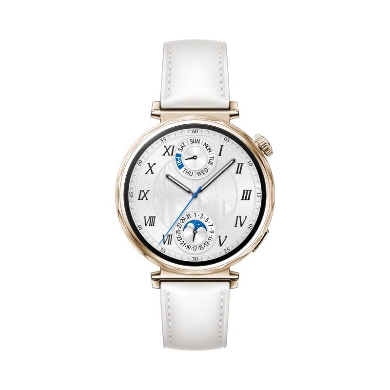 Chytré hodinky Huawei Watch GT 5 41 mm NFC - Gold + White Composite Leather Strap (55020DJT) - Obrázek 3
