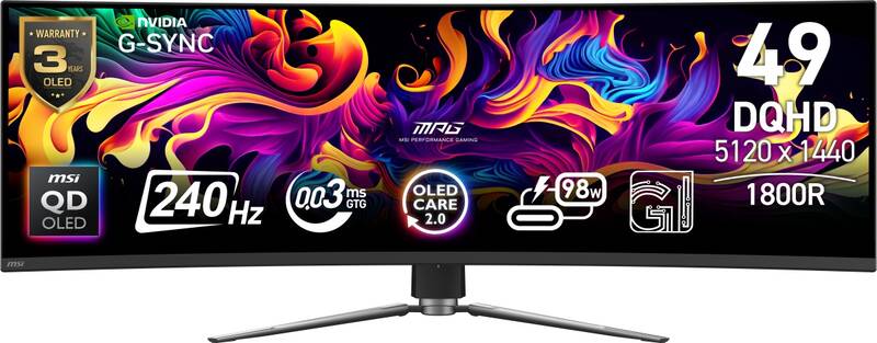 Herní monitor MSI MPG 491CQPX QD-OLED (MPG 491CQPX QD-OLED) černý - Obrázek 3
