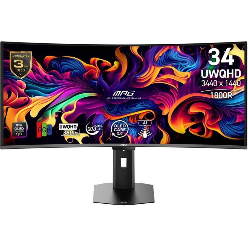 Herní monitor MSI MPG 341CQR QD-OLED X36 (MPG 341CQR QD-OLED X36) černý