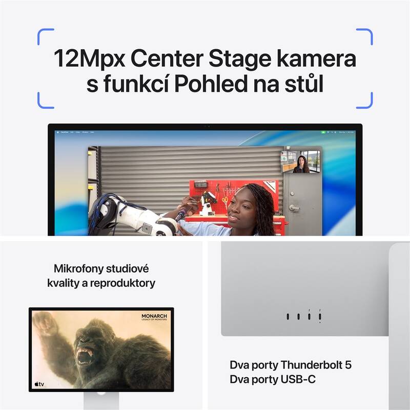 Monitor Apple Studio Display - standardní sklo - stojan s nastavitelným náklonem a výškou (MFEW4CS/A) - Obrázek 5