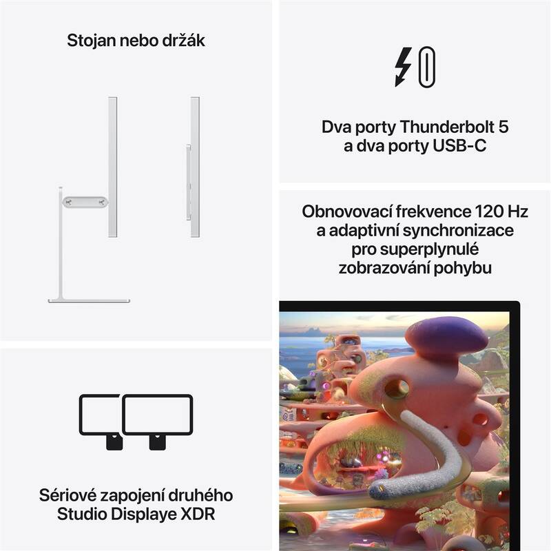 Monitor Apple Studio Display XDR - sklo s nanotexturou - stojan s nastavitelným náklonem a výškou (MFEP4CS/A) - Obrázek 9