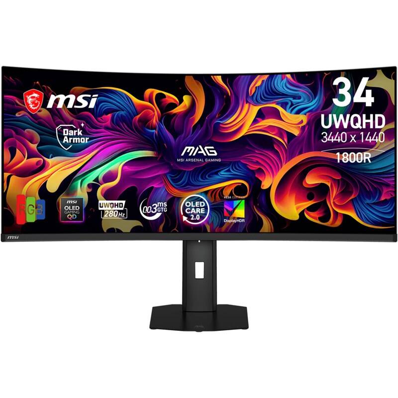 Herní monitor MSI MAG 341CQP QD-OLED X28 (MAG 341CQP QD-OLED X28) černý