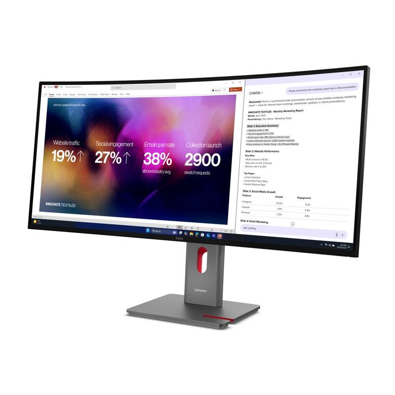 Monitor Lenovo ThinkVision P40WD-40 (64B4XAT1EU) černý - Obrázek 3