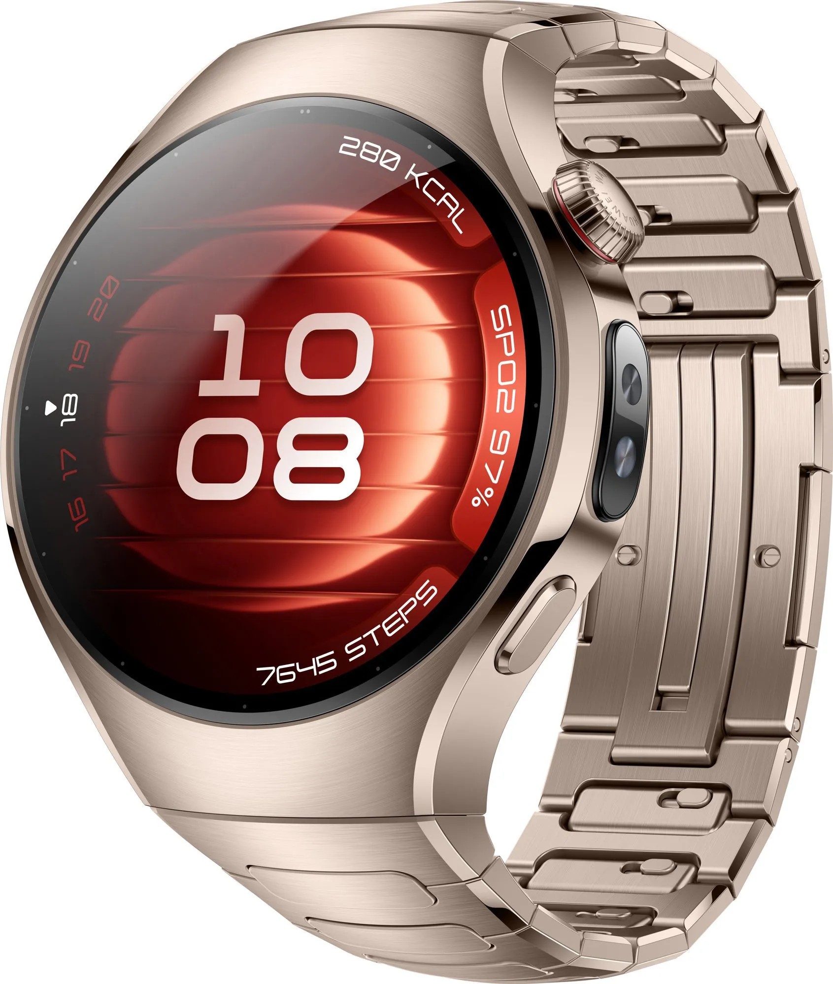 Chytré hodinky Huawei Watch 5 42 mm LTE NFC - Gold + Titanium Strap (55020EWC) zlaté - Obrázek 2