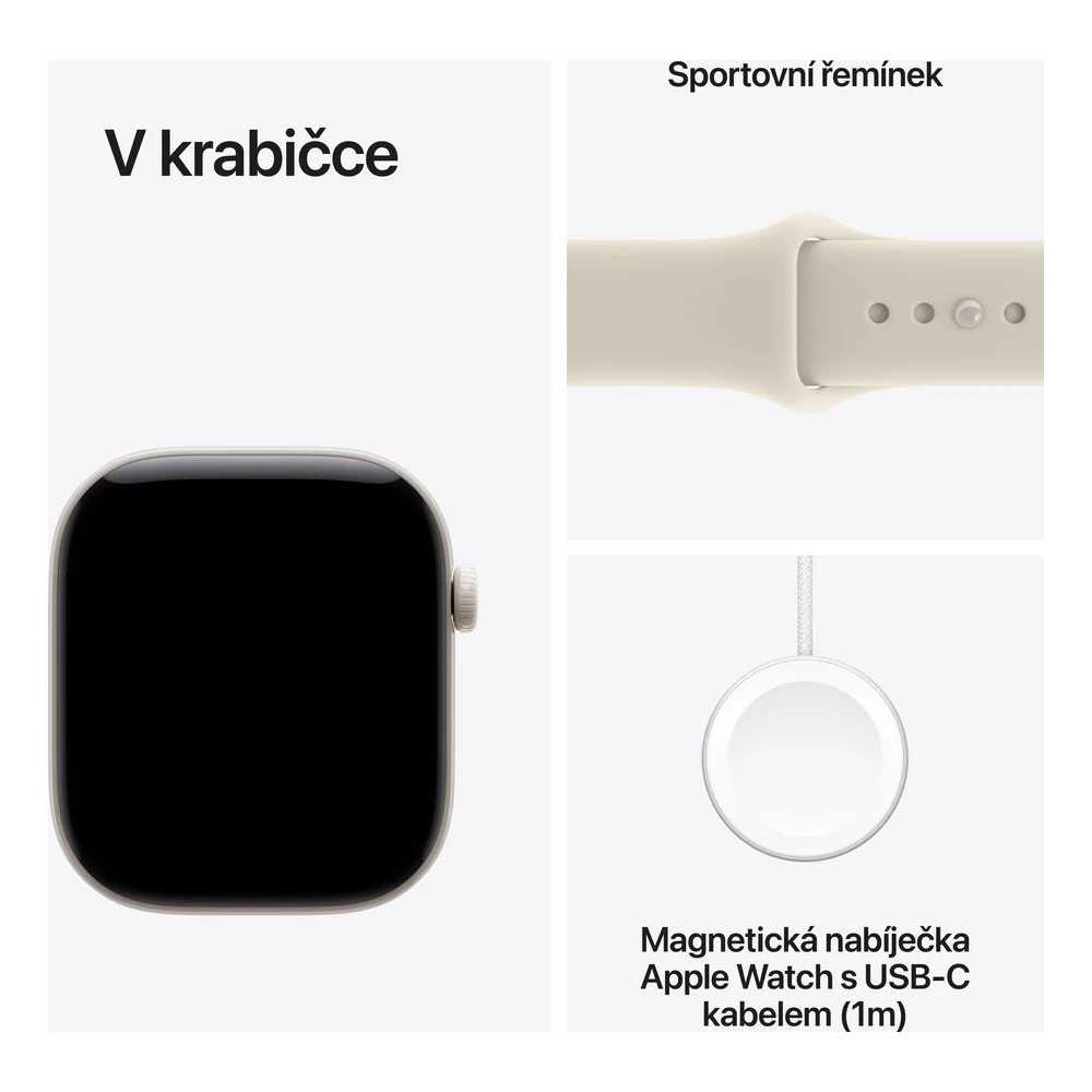 Apple Watch Series 12 Cellular (42mm) Perlově bílá keramika s pískovým sportovním řemínkem S/M - Obrázek 7