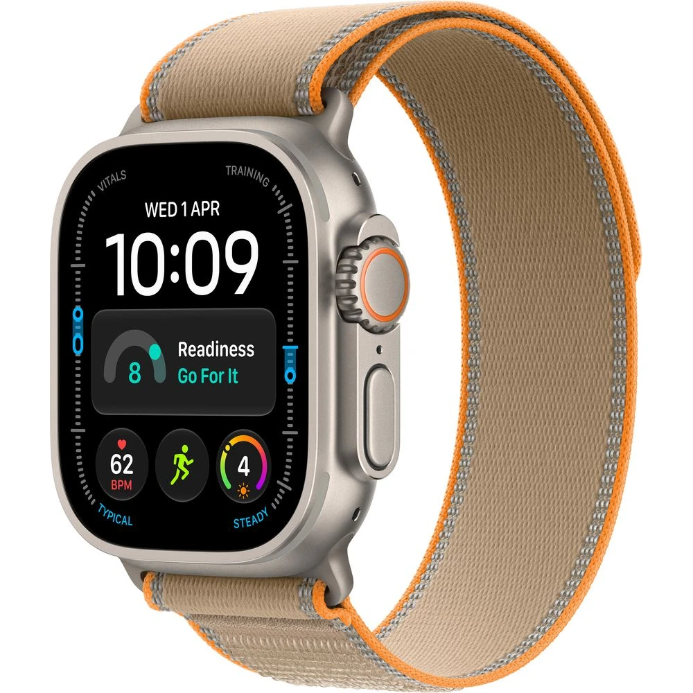 Apple Watch Ultra 4 49mm Přírodní titan s pískovým Trailovým tahem S/M