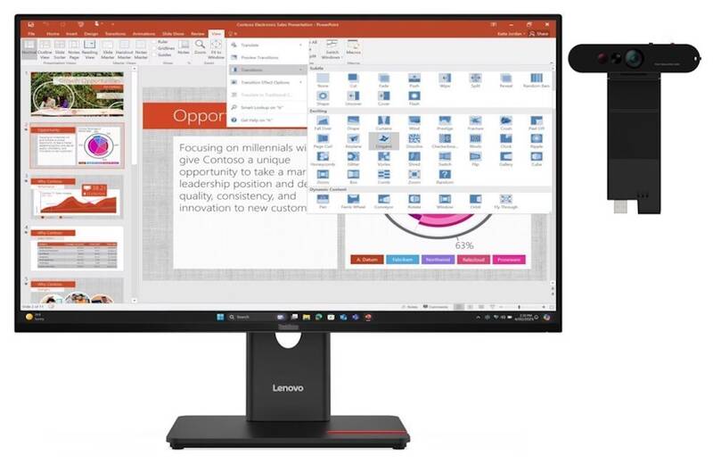 Monitor Lenovo ThinkVision T27-40 s webkamerou MC60 (64A5ZAT6EU) černý - Obrázek 3